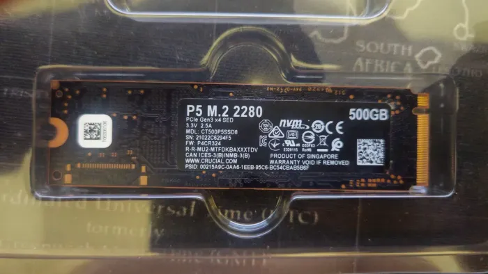 SSD Crucial P5 2280 NVME M2 500GB