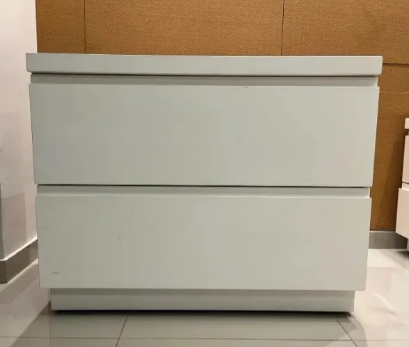 Título: Gaveteiro Balcão de Alto Padrão Clean Minimalista Branco - Marcenaria Premium