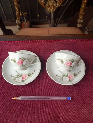 Par de Xícaras de Cafezinho em Porcelana