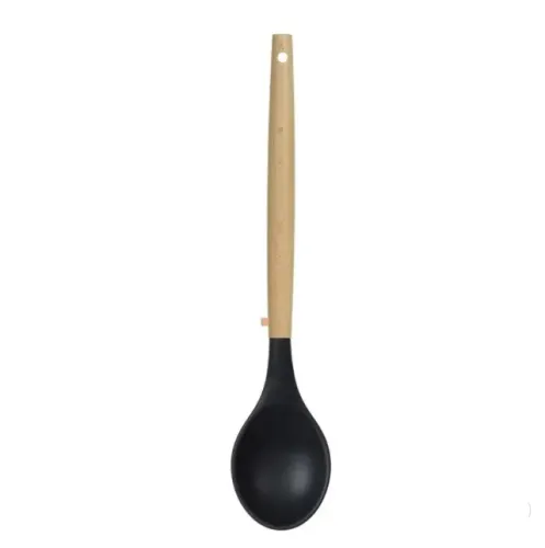 Colher Silicone Cabo Madeira