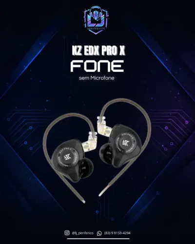 Fone KZ EDX PRO X s/ Microfone (NOVO)