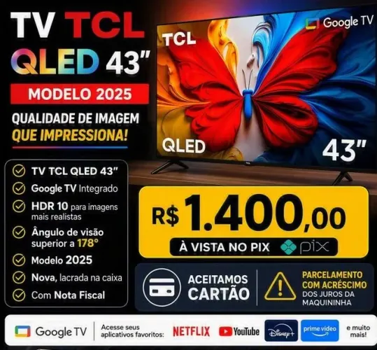 VENDO TV 43P NOVA NA CAIXA COM NF