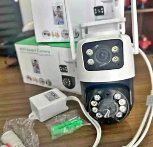 Câmera de Segurança Wi-Fi ao ar livre externa dupla lentes