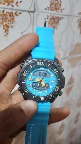 Citizen aquamont mostrador azul visor digital troco iphone