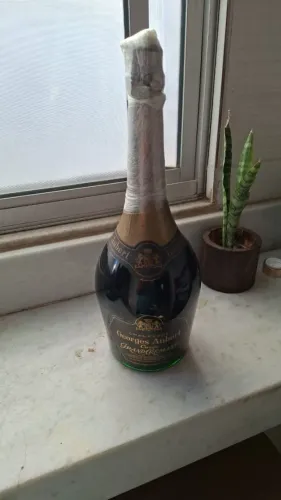 ITEM DE COLEÇÃO CATEGORIA BEBIDAS - CHAMPANGE COM O LIQUIDO FAB 1980 DE 1600ML "Garrafa An