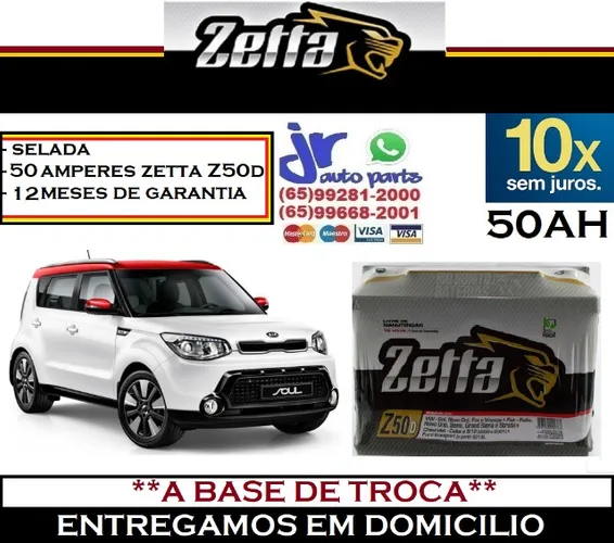 Bateria Zetta 60Ah Kit Soul 12v