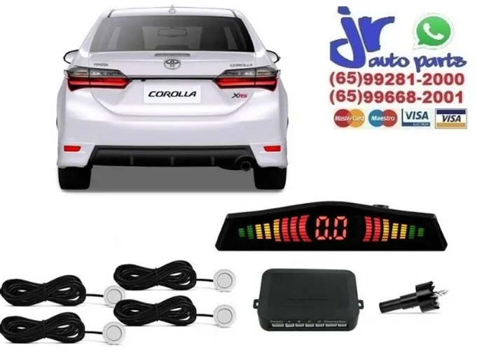 Kit sensor de estacionamento ré Branco Corolla 