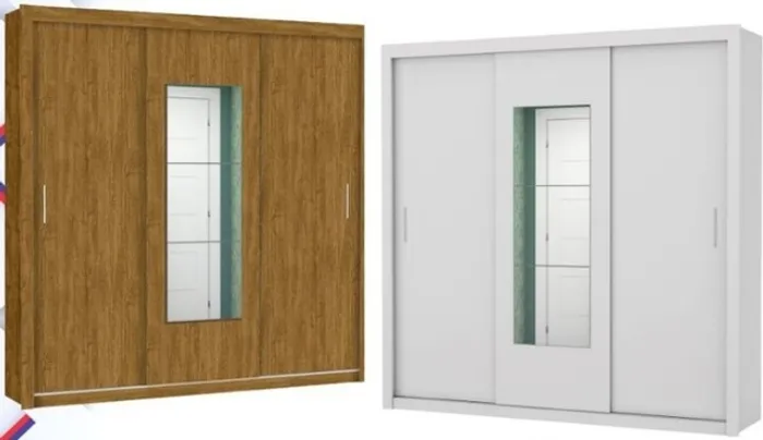 Quarto Roupeiro  Com Espelho  Larg.:1,85 cm  4 gavetas internas 