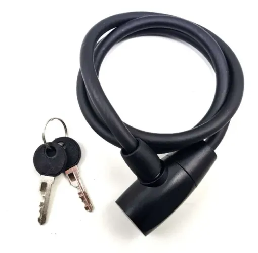 Cadeado Tranca de Bicicleta Cabo de Aço 9mm x 1 metro com 2 Chaves 8836