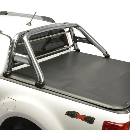 Santo antônio Track duplo cromado Hilux 2016 a 2024 com barras de vidro inox