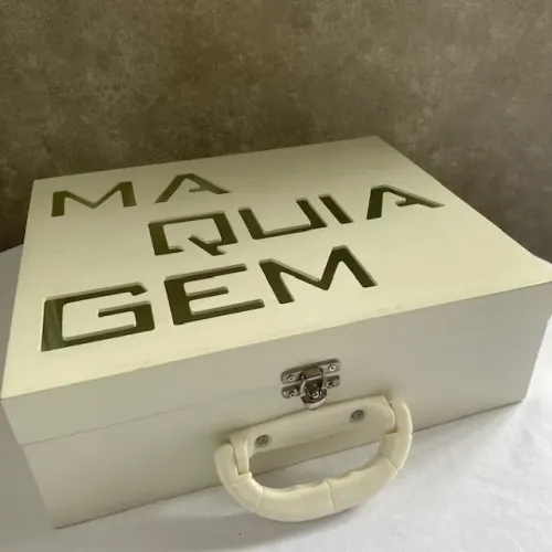 Maleta De Madeira Para Maquiagem 29cm