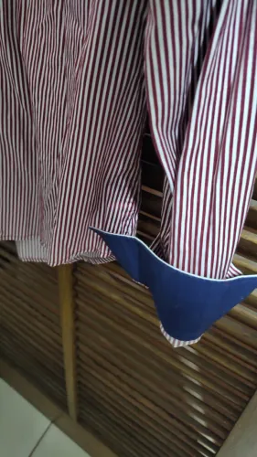 Camisa Zara Slim Fit listrada manga longa