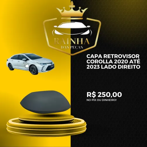 Capa Retrovisor Corolla 2020 até 2023 Lado Direito