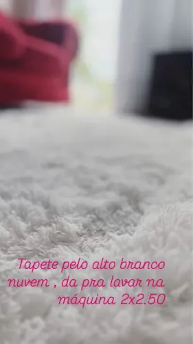 Tapete pelo alto branco nuvem - 2x2,50m