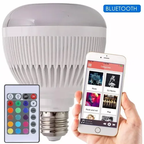 Lâmpada LED RGB com Bluetooth e Alto-falante