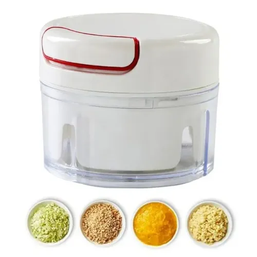 Mini Multiprocessador Manual 2 Lâminas Triturador Inox Alho