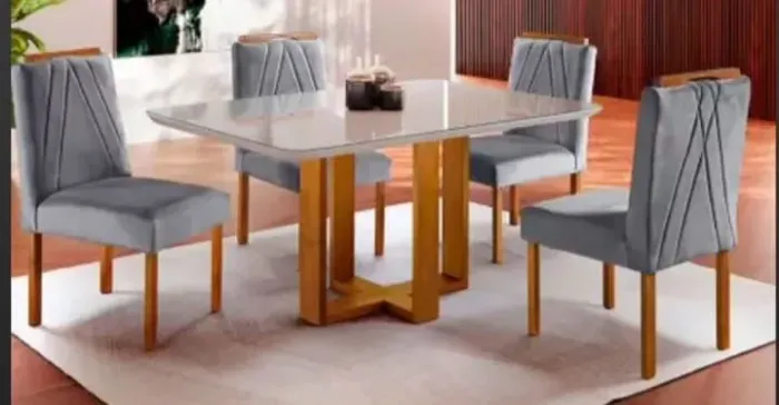 Mesa de jantar 100% madeira 4 lugares 130x90