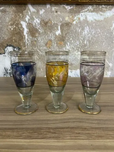Cálices de Cristal Lapidação de Ramos | Antiguidades