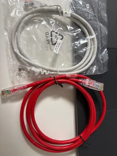 Cabos Ethernet - 1 Par - Branco e Vermelho