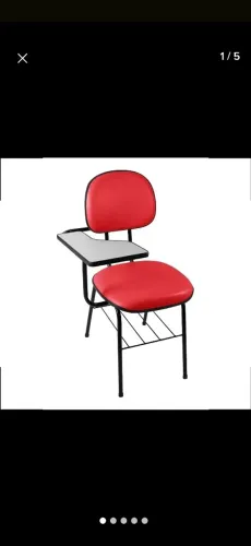 Cadeira Universitária Laminada em couro tech c/ porta livro (usado)