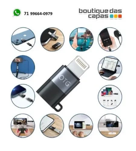 Adaptador conversor OTG tipo C Fêmea x Lightning macho Compátivel Apple iphone ipad