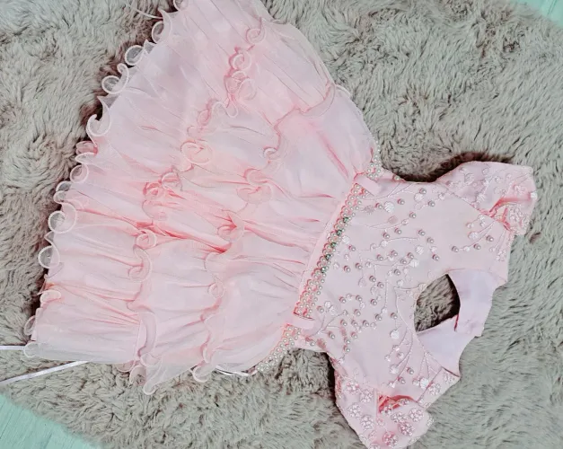 Vestido rosa bebê- G