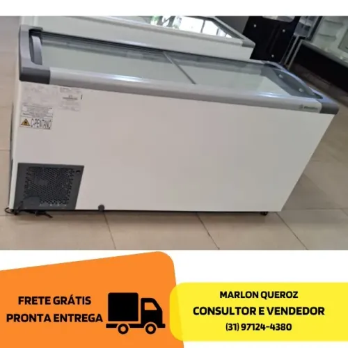 Freezer Horizontal Metalfrio 505 Litros tampa de vidro Supra Branco