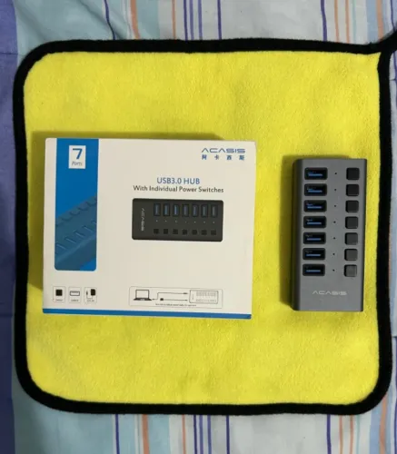 HUB 7 Portas USB 3.0 ACASIS de Alta Qualidade e Velocidade 12V/2A