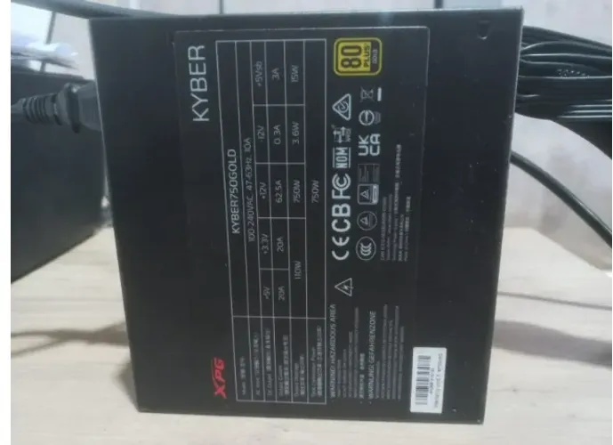 Fonte Xpg Kyber 750w 80 Plus Gold  Excelente Estado + Caixa Preto (Usado) Fonte Xpg Kyber 