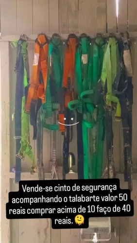 Vende-se cinto de segurança acompanhando o talabarte