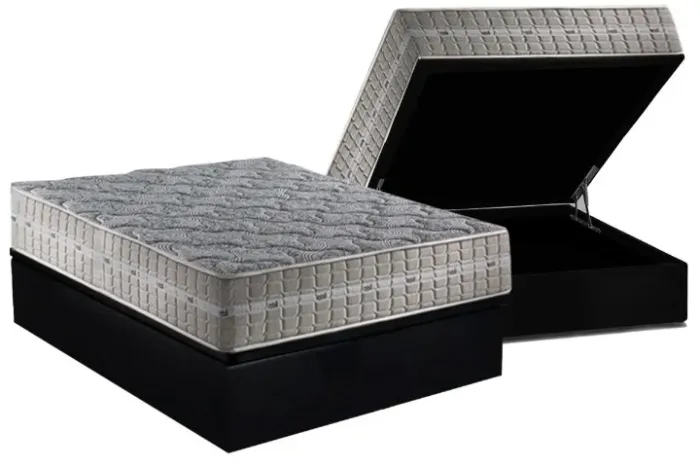 Cama Box Baú Casal com Colchão Molas Ensacadas 28cm