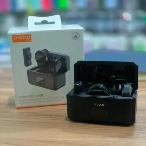 Microfone lapela duplo IPhone e Tipo C profissional 