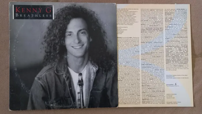 Lp disco de Kenny G - Breathless 1992 c/ encarte som antigo toca disco radiola vitrola 