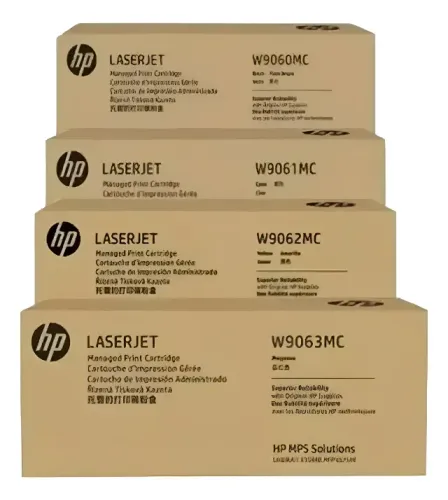 kit 4 Toners HP Original W9060mc * 9063 CMYK | E55040 / 55040 / E57540 / 57540