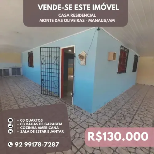 Casa com 03 Quartos no Monte das Oliveiras - Venda