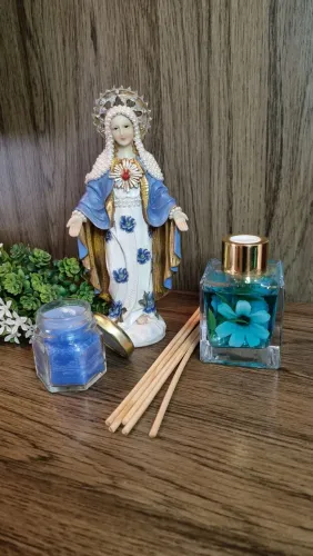 Imagem Sagrado coração de Maria, vela e aromatizador 
