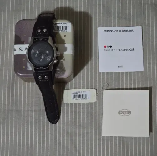 relógio fossil masculino cuff cronógrafo fch2586/z 
