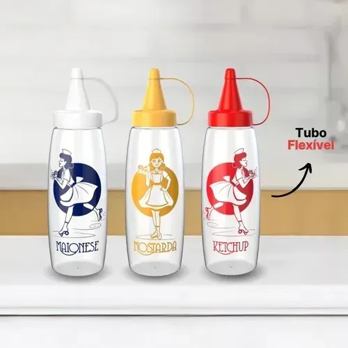 Conjunto de Bisnagas para Molho 350 ml (3 und)