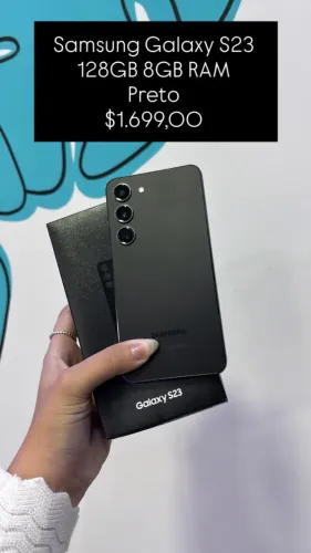 Samsung Galaxy S23 / 128GB / 8GB / Preto / R$ 1.699,00
