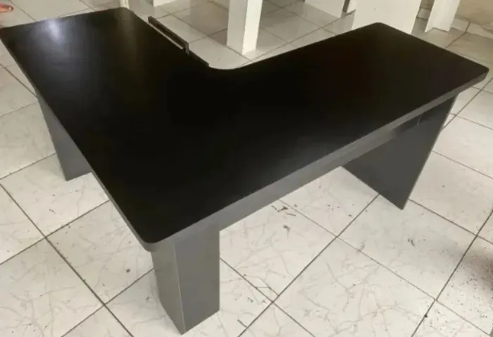 - mesa L preta com duas gavetas - frete grátis
