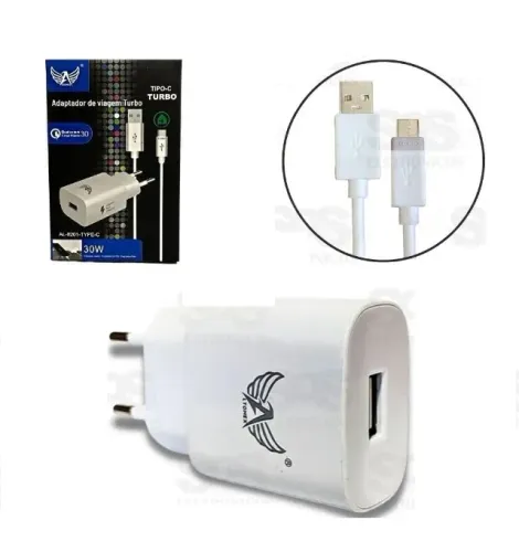 Carregador 30w Fonte Turbo Tipo C Para Xiaomi Redmi 8 9 10 Poco