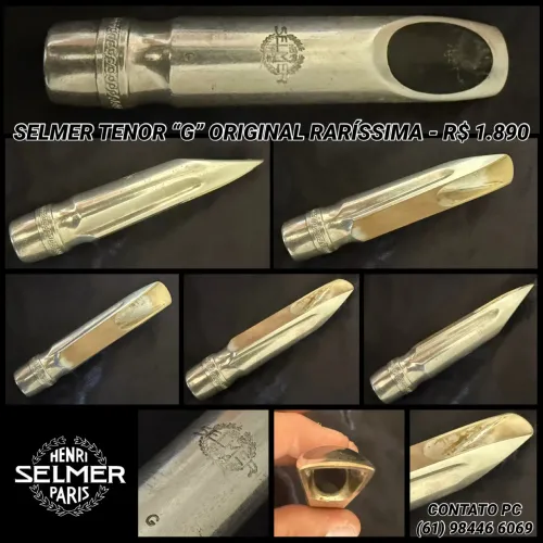 ?Boquilha par Sax Tenor Selmer Metal ?G? ORIGINAL - Vintage - Raríssima