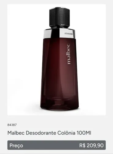 Malbec tradicional Colônia 100ml