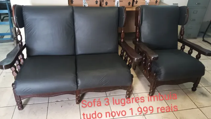Sofá 5 lugares imbuia