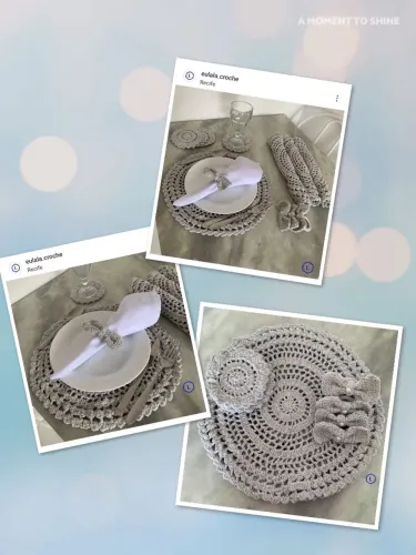 Jogo de Sousplat de Crochê - 4 peças