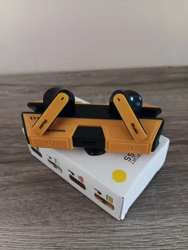 Fone Bluetooth Novo com Case Estiloso Preto e Amarelo