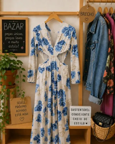 Vestido Floral detalhe na cintura