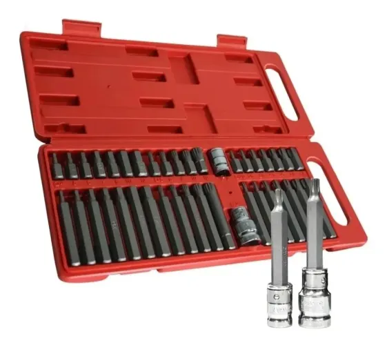 Jogo de Bits Torx Multidentada Allen 40 Peças Vip Industrial Aço Inox