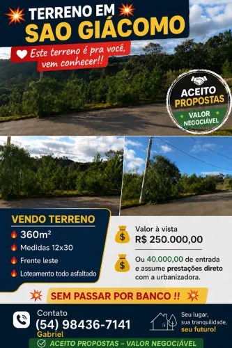 ? TERRENO À VENDA EM SÃO GIÁCOMO - CAXIAS DO SUL! ?