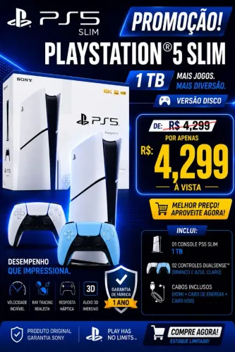 PS 5 SLIM 1 TB , OBS tem que busca ,Caruaru